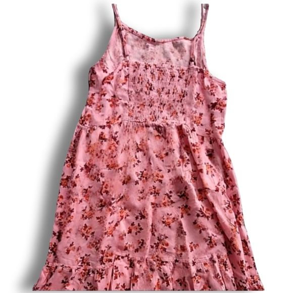 Sonoma Goods For Life Girls' Pink Floral Sundress With Tiered Skirt Sz L (10/12) - Picture 3 of 7